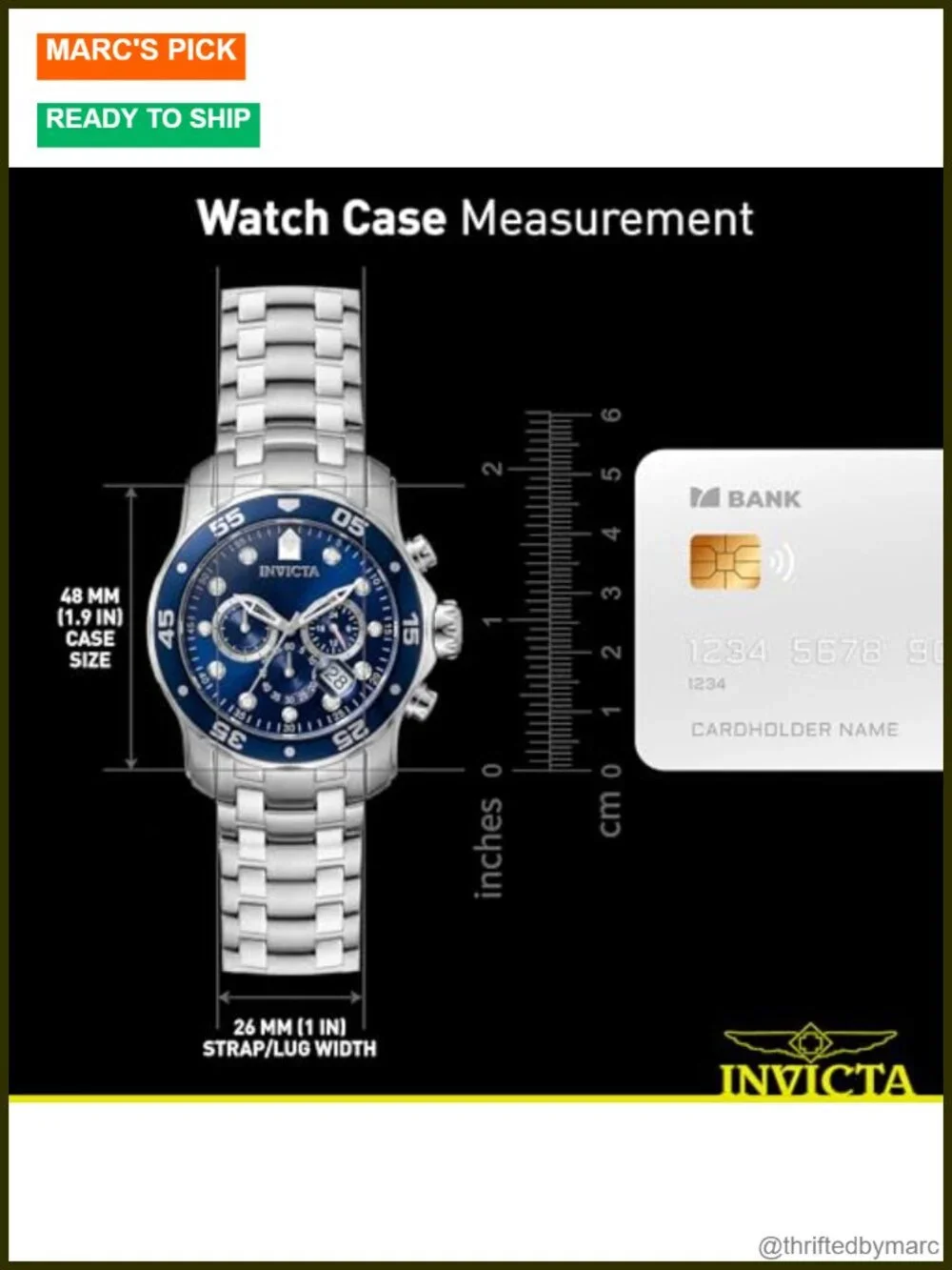 Men's Stainless Steel Chronograph Watch 48mm Luminous Hands
